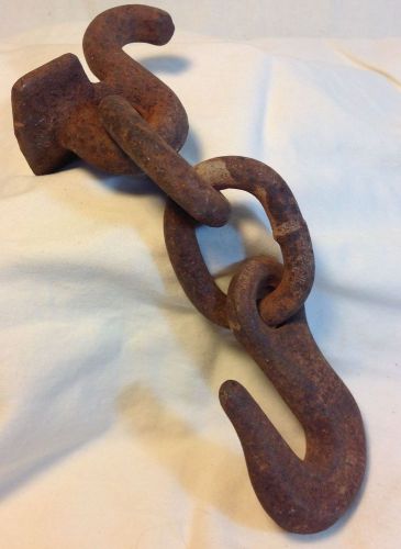 Industrial alloy hook w/ 2 welded chain links and hanger/fastner???? for sale
