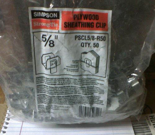 NEW SIMPSON STRONG TIE PSCL 5/8&#034; PLYWOOD SHEATHING CLIPS / FASTENERS