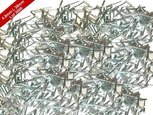 4.8mm x 38mm lot of 3000 standard open dome aluminum blind pop rivets new for sale