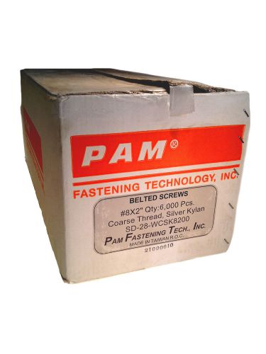 Pam WCYZ8212 Square, Flat Head, Zinc Screws - 1 Case (Brand New)