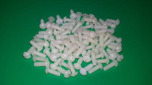 50 Pieces, 6-32 x 3/8&#034; Long Slotted Nylon Round Head Screws, NOS