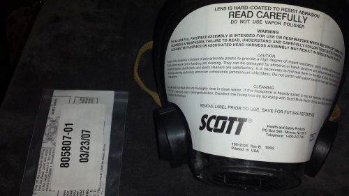 *new* scott safety av-3000 facepiece assembly scba 805773-02 air supply mask for sale