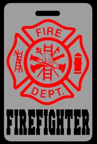 Lo-Viz Gray FIREFIGHTER Luggage/Gear Bag Tag - FREE Personalization - New