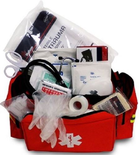 New MedSource Fully Stocked EMT Paramedic Medical Basic BLS Bag
