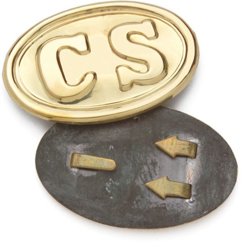 Denix civil war confederate 16-04a brass oval enlisted belt buckle 3 3/8&#034;x2 1/8&#034; for sale