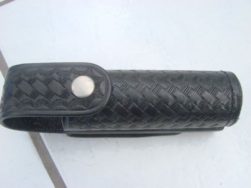 AETCO San Dimas  Flashlight  holder Basket weave black 6.5&#034;L X 1.5&#034; round.