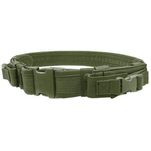 Condor tb quick release tactical combat duty belt w/ 2 pistol mag pouch od green for sale