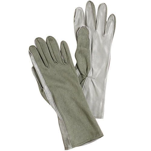TRU-SPEC 3826003 Sage Nomex Military Flight Gloves Leather Size 9
