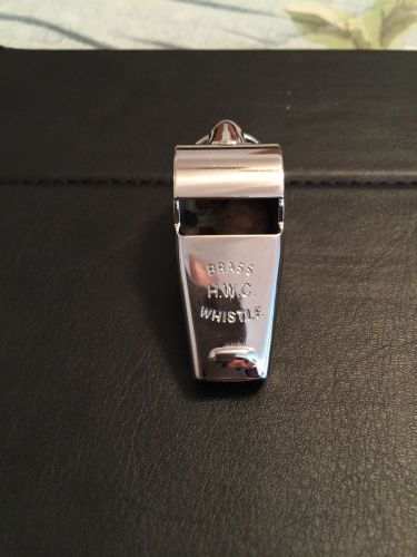 HWC POLICE SECURITY WHISTLE &gt;GOLD&lt; PLATED BRASS