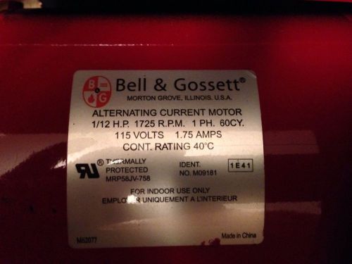 BELL &amp; GOSSETT Hot Water Circulator Pump