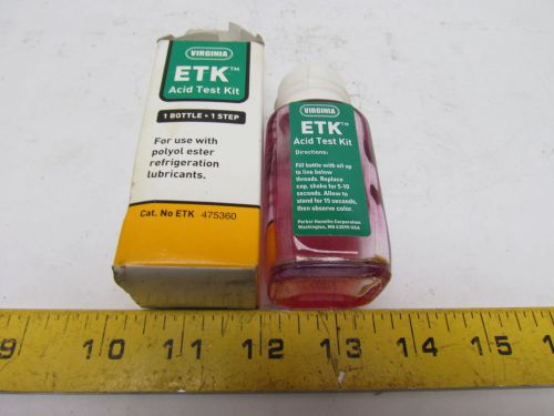 Parker ETK 475360 Acid Test Kit Polyolester Refrigeration Lubricants 1-Bottle