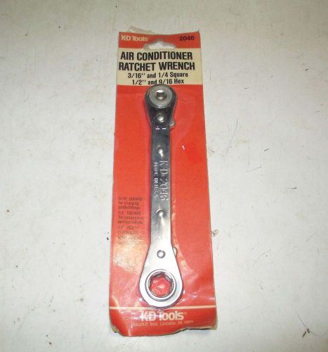 New K-D # 2046 Air Conditioner Ratchet Wrench - 3/16 &amp; 1/4 Square 1/2 &amp; 9/16 Hex