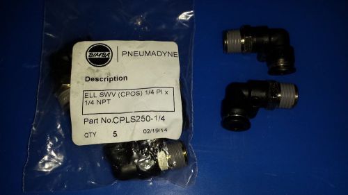 5 push to connect fittings 1/4 mnpt to-1/4&#034; tube 90 deg swivel elbow for sale