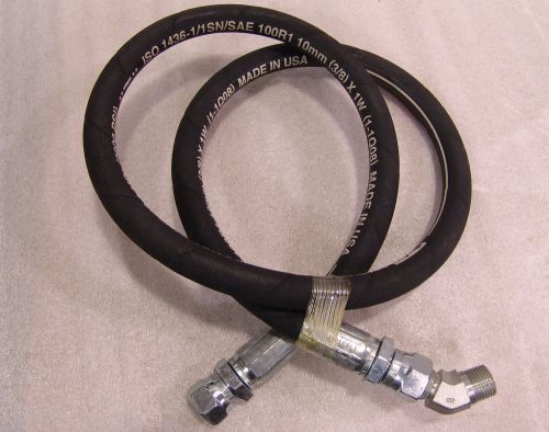 Hydraulic hose parker 3/8&#034; x 47&#034; 2600psi sae 100r1 1fu43 unused for sale