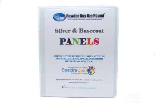 Powder coating sample panel book -silver &amp; basecoat - 20 sample panels for sale