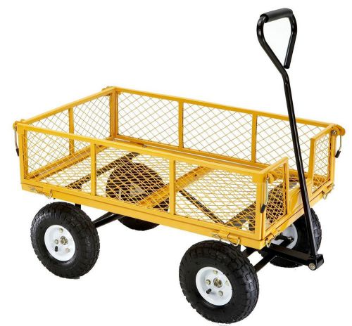 Steel Utility Cart Wagon,Yard Work Garden,YELLO,Easy Pull Wagon, INTERNAT&#034;L SHIP