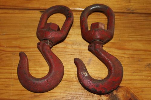 2 industrial heavy duty iron hooks - crosby laughlin - farm fishing etc for sale