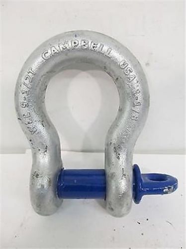 Campbell 5411835, 1 1/8&#034;, wll 9 1/2 ton galvanized screw pin anchor shackle for sale