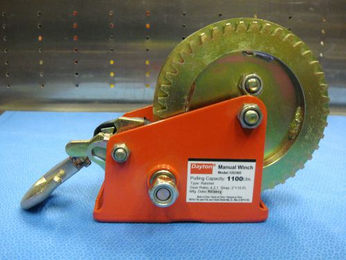 Dayton 1100 lb Spur Gear Ratcheting Manual Winch 12U365