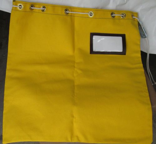 MMF Lockable Transit Document Mail Sack Bag 23&#034; X 23&#034;  w/ Rope &amp; Grommets Yellow