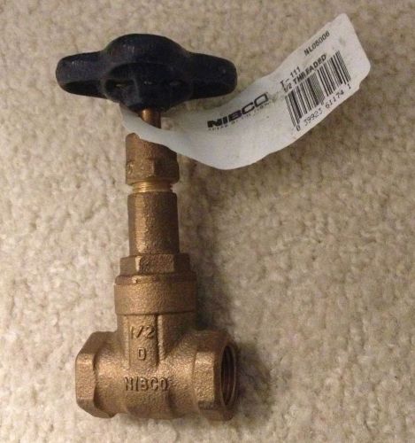 Nibco gate valve 1/2&#034; threaded rising stem bronze t-111 for sale