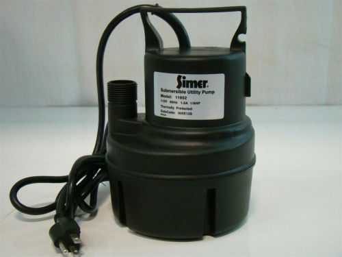 Simer Submersible Utility Pump 115V 1.5A 1/6HP 11652