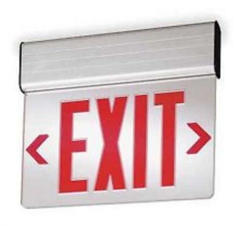 Nib lithonia lighting lrp 2 rmr da 120/277 el n pnl red edge lit led exit sign for sale