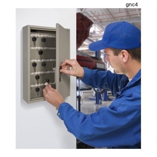 Wall Storage Cabinet Key Safe Locking Security Steel 30 Car Keys Safety Lock Box
