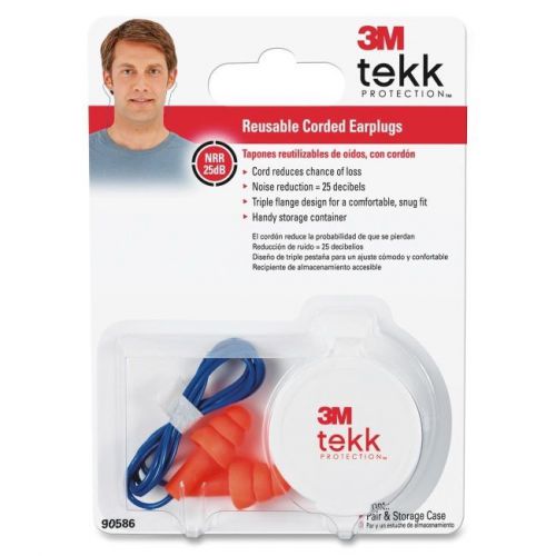 Tekk Protection Corded Reusable Earplugs - 10/ Box (9058680025T)