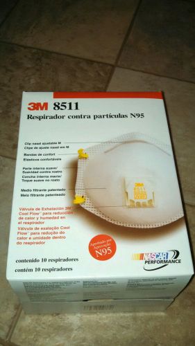 3M 8511 N95 Particulate Respirator W/Valve Box of 10