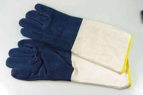 Wear-resisting leather welding gloves length 37cm Palm Canvas sleeve 1 Pair
