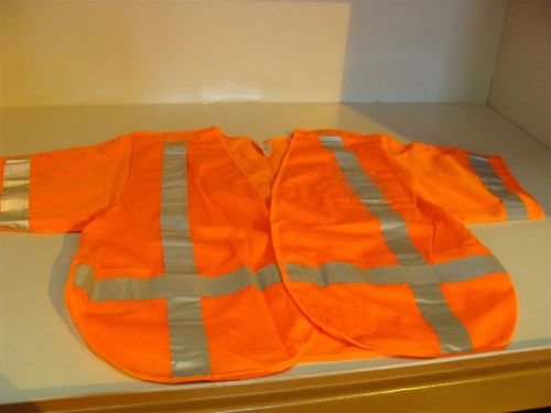 Dsp 5xl / 6xl class 3 bright orange mesh vest 2 inch reflective tape used for sale