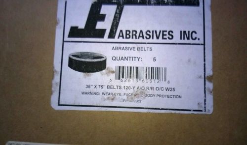 Jet Abrasives 36&#034;x75&#034; Abrasive Belts pack of 5
