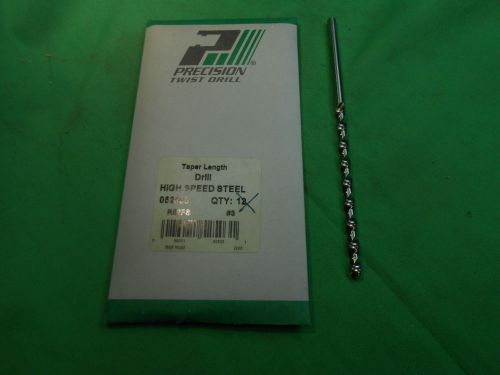 R52FS  #3 Fast Spiral Taper Length HSS Drill  Made in  USA