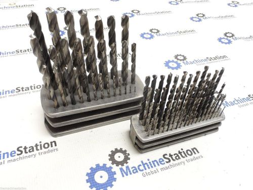 (2) sets of mixed high speed steel drills 1 - 60 &amp; 1/16&#034; - 1/2&#034; for sale