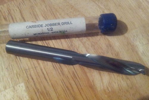 MICROGRAIN  1/2&#034; SOLID CARBIDE DRILL JOBBER LENGTH MADE IN USA  NEW
