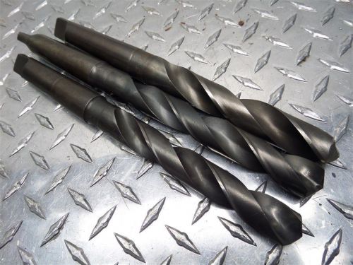 3 piece set of 3 morse taper drill bits 61/64&#034; 55/64&#034; 7/8&#034; diameters for sale