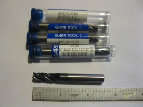4 new garr solid carbide 5/16&#034; roughing end mills.4 flute.coated