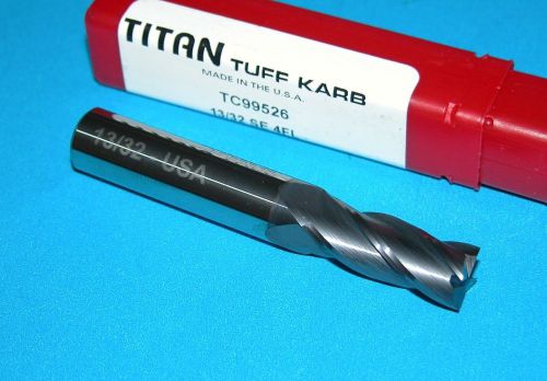 Titan 13/32&#034; carbide end mill 4f sq altin 13/32&#034; x 7/16&#034; x 1&#034; x 2-3/4&#034; (usa) for sale