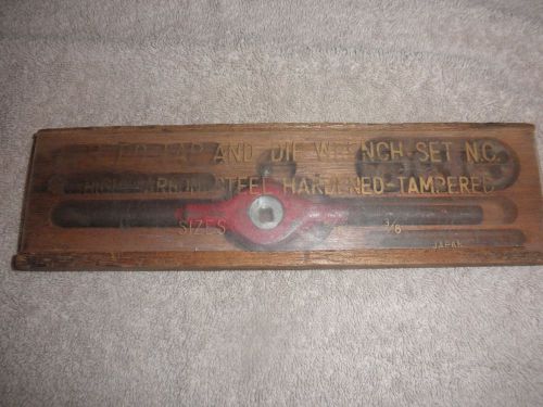 Vintage 8 Piece Tap and Die Wrench Set N.C. high carbon steel (2 missing pieces)