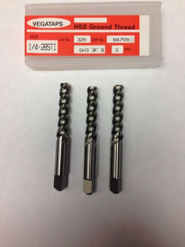 1/4-28 sti spiral 3 flute gh3 bottoming hss tap (6 taps) for sale
