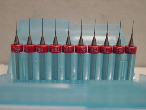 10pc pak, #79 (.0145) re-sharpened carbide drill bits for sale