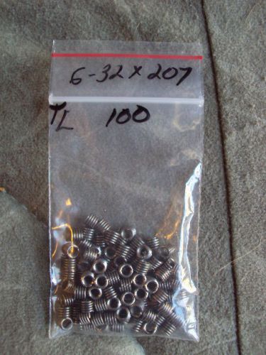 6-32 x .207 stainless tangless heli-coils quantity of 100 w/ drill and tap for sale