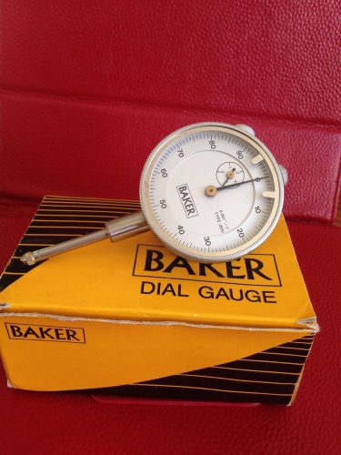 BAKER Dial Indicator JB50 Reading 0.001&#034;,Range 1.0&#034;,Graduation 0-100