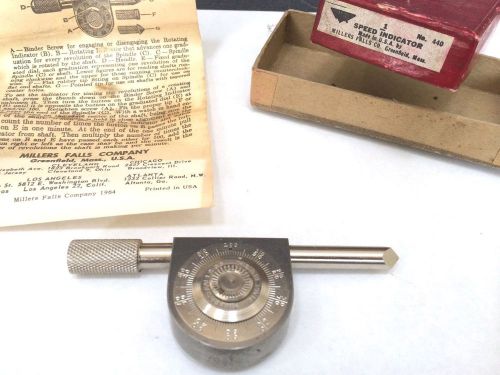 VINTAGE SPEED INDICATOR, MILLERS FALLS 440 with box instructions