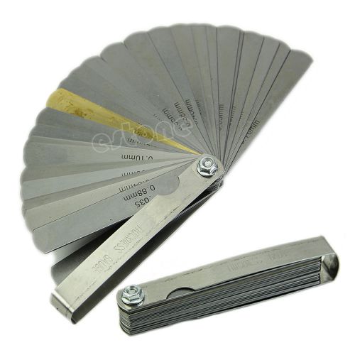 Newest 32 blade laser 2481 feeler gauge tune up thickness set imp/metric + brass for sale
