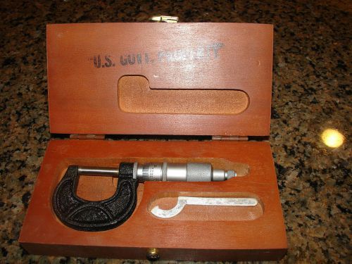 Vintage Military SCHERR-TUMICO Micrometer in wooden case