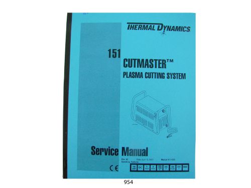 Thermal Dynamics CutMaster 151 Plasma Cutter  Service Manual *954