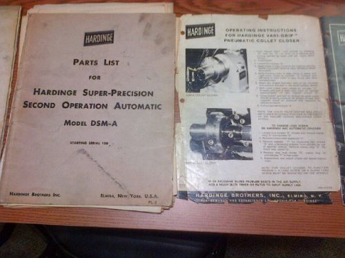 Hardinge DSMA Manuals