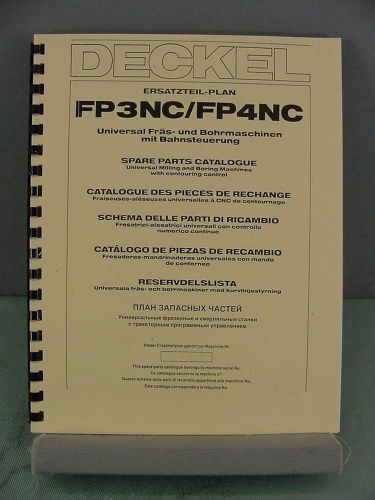Deckel FP3NC/FP4NC Milling Machine Spare Parts Manual